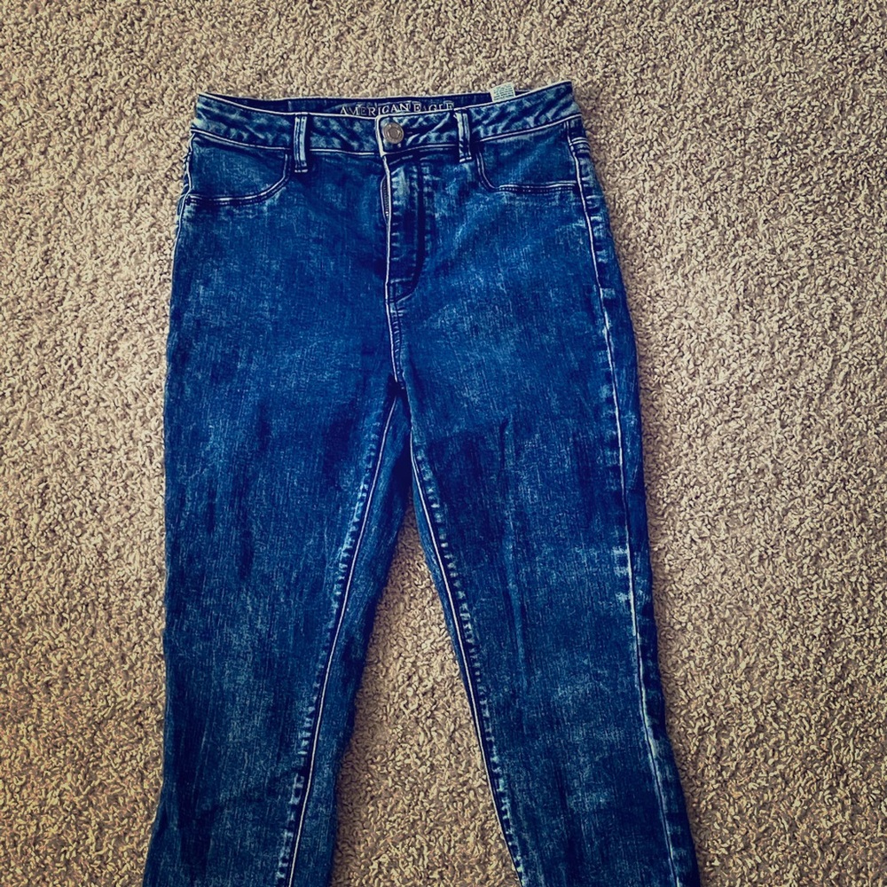 American Eagle Acid Wash Dark Jeggings